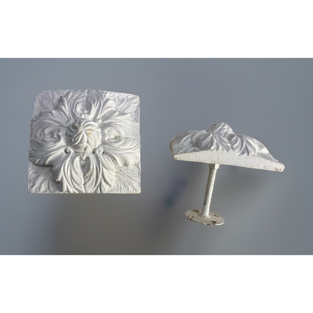 Pair Large Square Hollywood Regency Curtain Holder Drape Holdback 4.75" Square